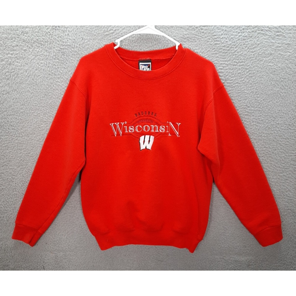 Vintage Wisconsin Badgers Sweatshirt Womens 18/20 Red Crewneck Embroidered 90s